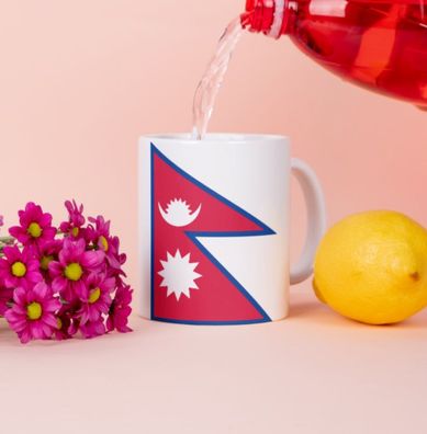 Nepal Kaffeetasse Flagge Pot Kaffee Tasse National Becher Coffeecup Béro Tee