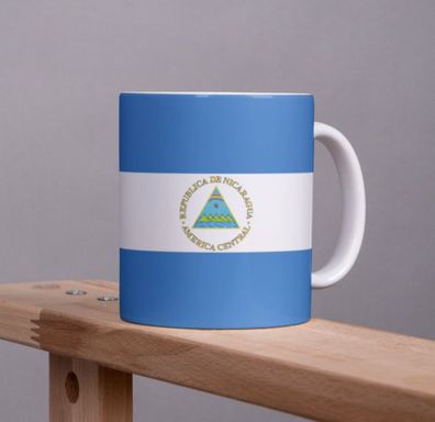 Nicaragua Tasse Flagge Pot Kaffeetasse National Becher Kaffee Cup Béro Tee