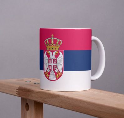 Serbien Kaffeetasse Flagge Pot Kaffee Tasse Becher SER Coffeecup Béro Tee