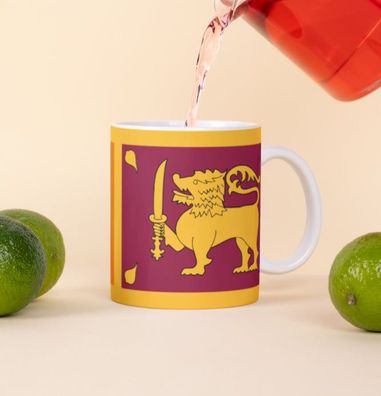 Sri Lanka Kaffeetasse Flagge Pot Kaffee Tasse National Becher Coffeecup Béro Tee