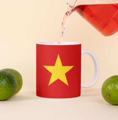 Vietnam Tasse Flagge Pot Kaffeetasse National Becher Kaffee Béro Coffeecup Tee