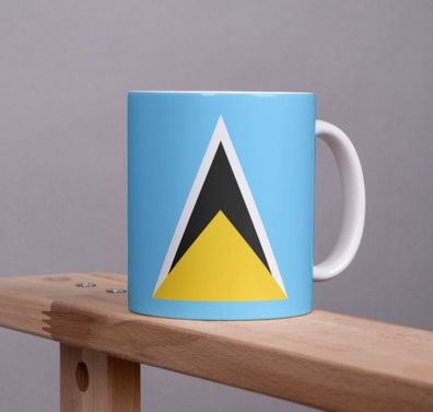 St. Lucia Tasse Flagge Pot Kaffeetasse National Becher Kaffee Cup Béro Tee