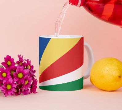 Seychellen Tasse Flagge Pot Kaffeetasse National Becher Kaffee Cup Béro Tee