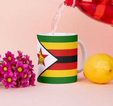 Simbabwe Tasse Flagge Pot Afrika Kaffeetasse National Becher Kaffee Cup Béro Tee