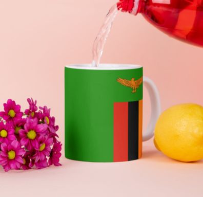 Sambia Tasse Flagge Pot Afrika Kaffeetasse National Becher Kaffee Cup Béro Tee