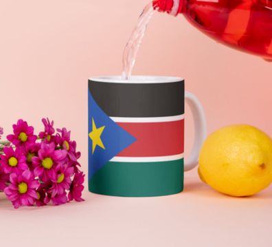 Sédsudan Tasse Flagge Pot Afrika Kaffeetasse National Becher Kaffee Cup Béro Tee