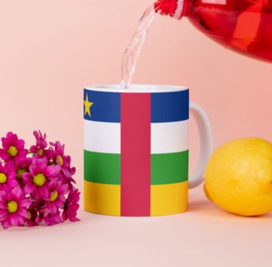 Zentralafrikanische Republik Tasse Flagge Pot Kaffeetasse National Becher Béro