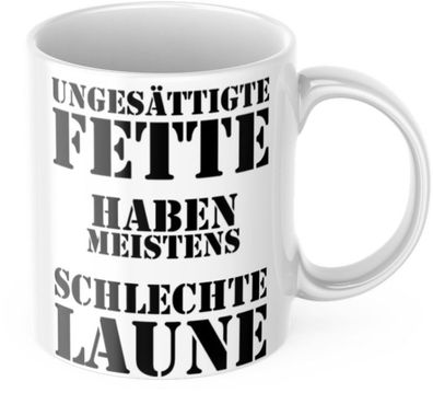 Lustige Kaffeetasse "Ungesättigte Fette Haben Meistens Schlechte Laune" Männer Vatert