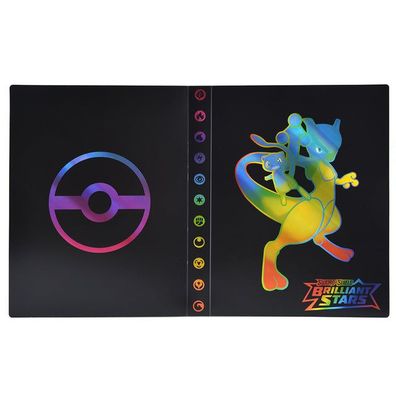 3D Holo Pokemon Ordner Mewtu Brilliant Mewtwo Sammelalbum 240 Karten