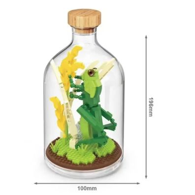 Grashépfer Bausteine Modell Figur Klemmbausteine Flasche Micro-Bricks