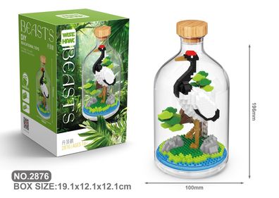 Storch Bausteine Modell Figur Klemmbausteine Flasche Micro-Bricks