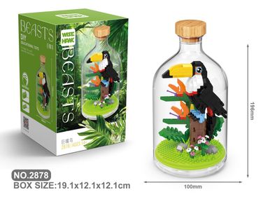 Tukan Bausteine Modell Figur Klemmbausteine Flasche Micro-Bricks