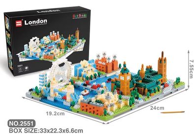 London Skyline Bausatz Modell Klemmbausteine Micro-Bricks Bausteine