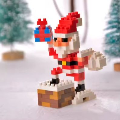 Weihnachten Micro-Bricks Figur Bausatz Weihnachtsmann Geschenke Klemmbausteine