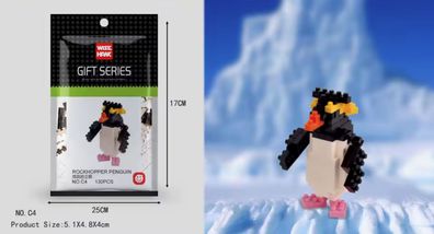 Felsenpinguin Figur Tier Bausteine Modell LNO Micro-Bricks
