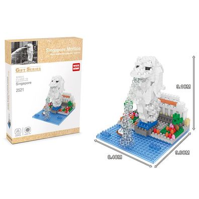 Merlion Singapur Wahrzeichen Modell LNO Micro-Bricks Bausteine
