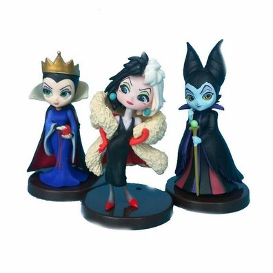 3 Disney Villanious Figuren: Maleficent, Cruella De Vil & Böse Königin