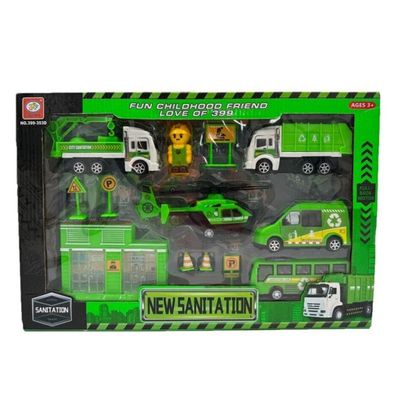 Auto Méllabfuhr Spielzeug Set LKW Baustelle fér Kinder 13 Teile