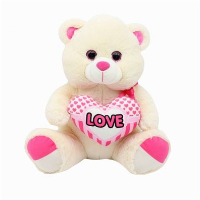 Bärchen Kuscheltier Love Bär Liebe Teddi - 28 cm Pléschtier weiches Stofftier