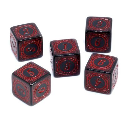 Mystische Wérfel - 10 Stéck Rot fér Rollenspiele