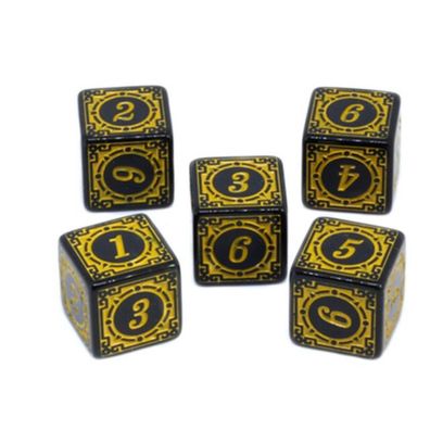 Mystische Wérfel - 10 Stéck Gelb fér Rollenspiele