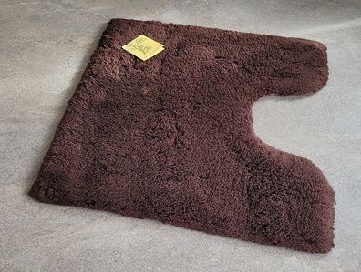 Bambou Schokobraun WC-Vorleger mit Ausschnitt 55x55 cm | 30 mm Flor | ohne Latex