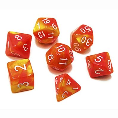 Verschiedene Wérfel - 7 Stéck Farbe Rot Rollenspiele