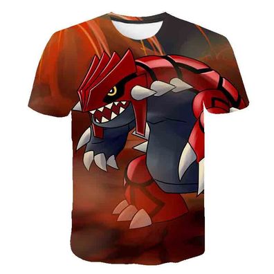 Pokemon T-Shirt fér Kinder (Unisex) - Motiv: Groudon