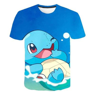 Pokemon T-Shirt fér Kinder (Unisex) - Motiv: Schiggy / Squirtle