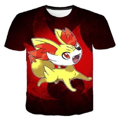Pokemon T-Shirt fér Kinder (Unisex) - Motiv: Fynx / Fennekin