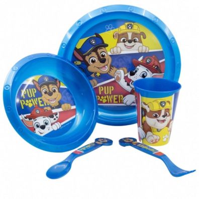 Paw Patrol Plastik Geschirr Set 5-Teile Kunststoffset fér Kinder