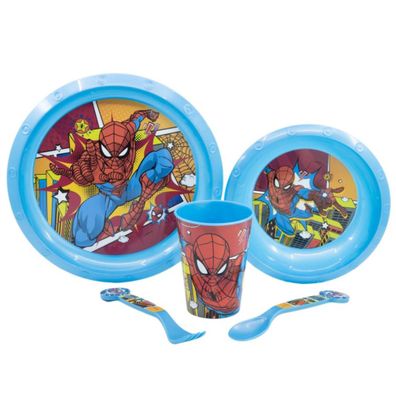 Spiderman Plastik Geschirr Set 5-Teile Kunststoffset fér Kinder