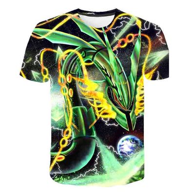 Pokemon T-Shirt fér Kinder (Unisex) - Motiv: Mega Rayquaza