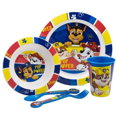Paw Patrol Plastik Geschirr Set 5-Teile Kunststoffset fér Kinder