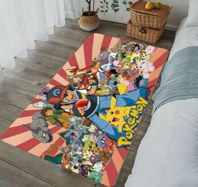Teppich Pokemon Klassisch Onix Pikachu 60cm*40cm Rutschfeste Fußmatte