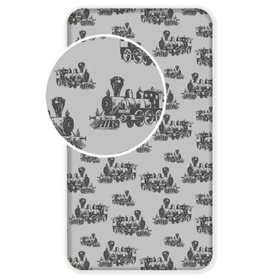 Lokomotive Zug Spannbettlaken - 90x200 cm Bettbezug Einzelbett Matratzenbezug