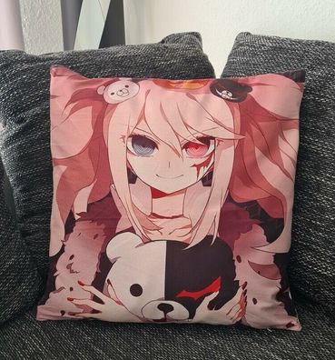 Danganronpa Kissenbezug Enoshima Junko + Monokuma 45cm x 45cm Anime Kissen