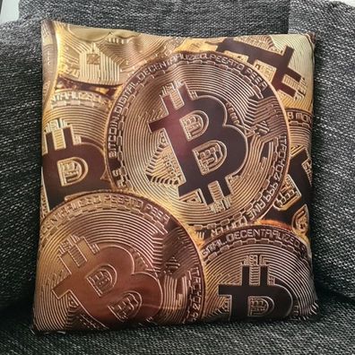 Designer Kissenbezug Bitcoin - 45cm x 45cm