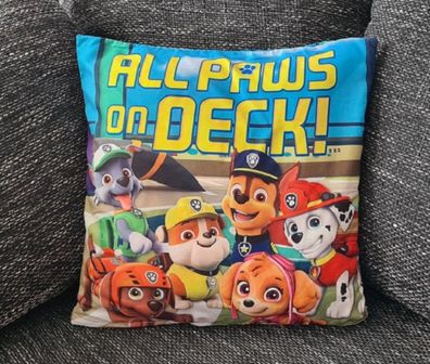 Paw Patrol Kissenbezug fér Kinder: Helfer auf vier Pfoten / 40cm x 40cm