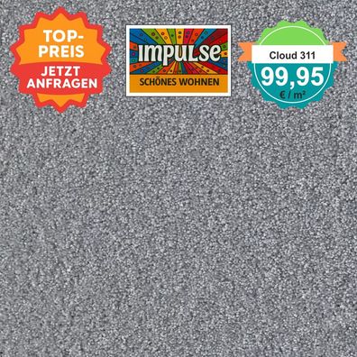 Girloon Cloud 311 Velours Teppichboden 400 cm breit - versandkostenfrei ab 5 m²
