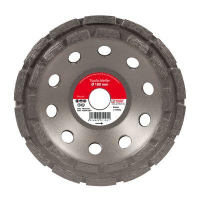 Diamantschleifscheibe 180 x 22,23 zweireihig , für Beton u.ä
