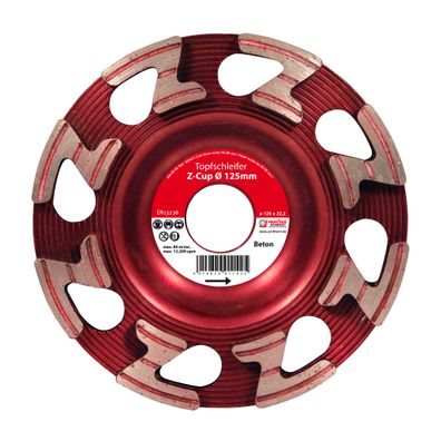 Diamantschleifscheibe 125 x 22,23 Z-Cup , Beton/Granit