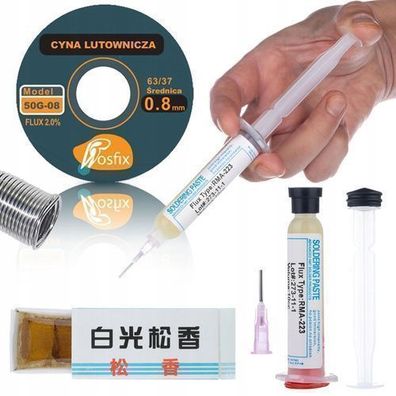 Rosfix Set Lötzinn Sn63Pb37 0,8mm 50g + RMA-223 + Kolophonium 15g