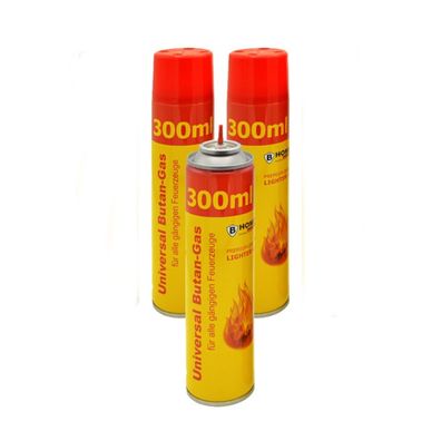 3 x Universal 300ml Feuerzeug BUTAN GAS Nachfüllgas Feuerzeuggas 4 x