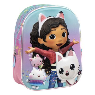 Gabby's Dollhouse 3D Kindergarten Rucksack Kinder Rucksack, Vorschule, leicht