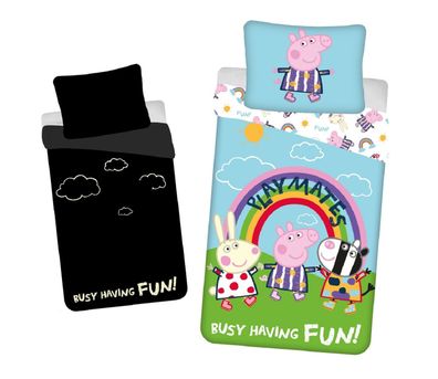 Peppa Pig Design Kuschelige Bettwäsche Baumwolle, 140x200 cm & 70x90 cm