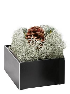 Moderne Grab Pflanzschale aus Aluminium dunkelgrau Blumenschale Friedhof