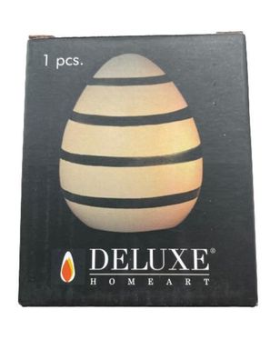 Deluxe LED-Osterei, weiß mit schwarzen Streifen, RF-P-0002 1 St