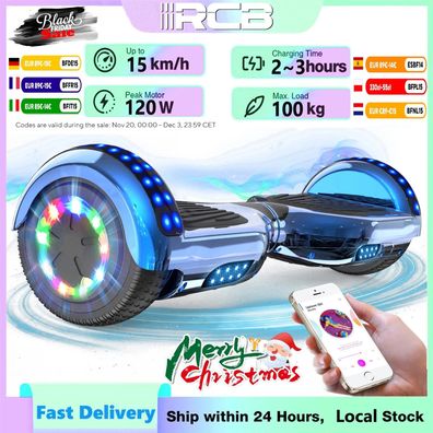 RCB Hoverboard, 6.5 Inch Two Wheel with Bluetooth Speaker & LED Light, Gift for All