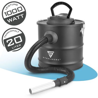 Stahlwerk Aschesauger 20L 1000W starker Kaminsauger Ofensauger für Grill Ofen Kamin